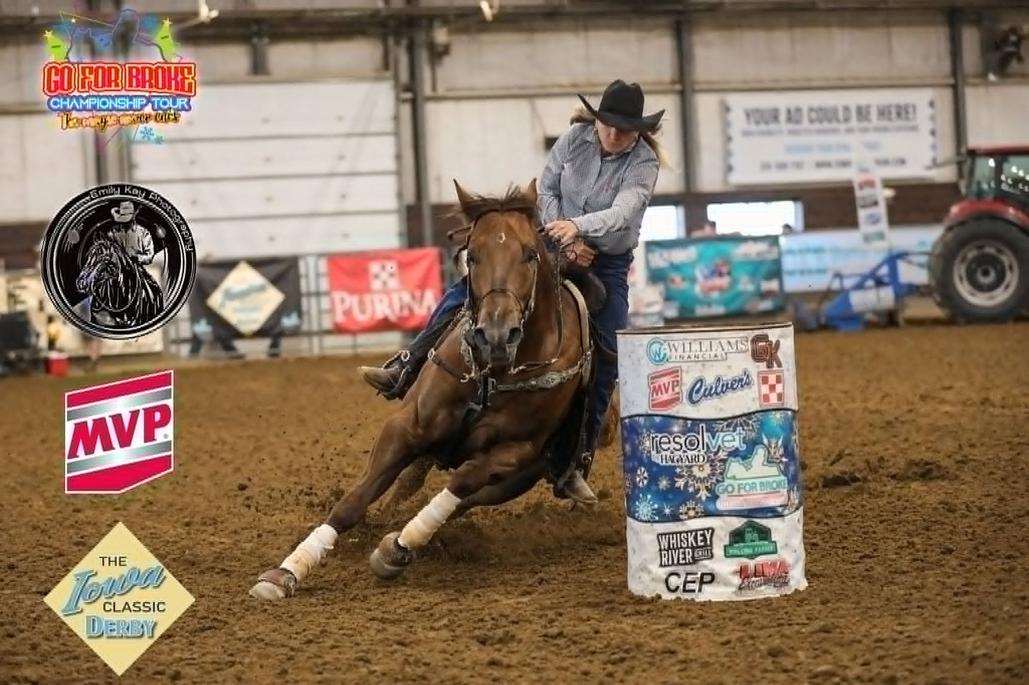 Barrel racing action