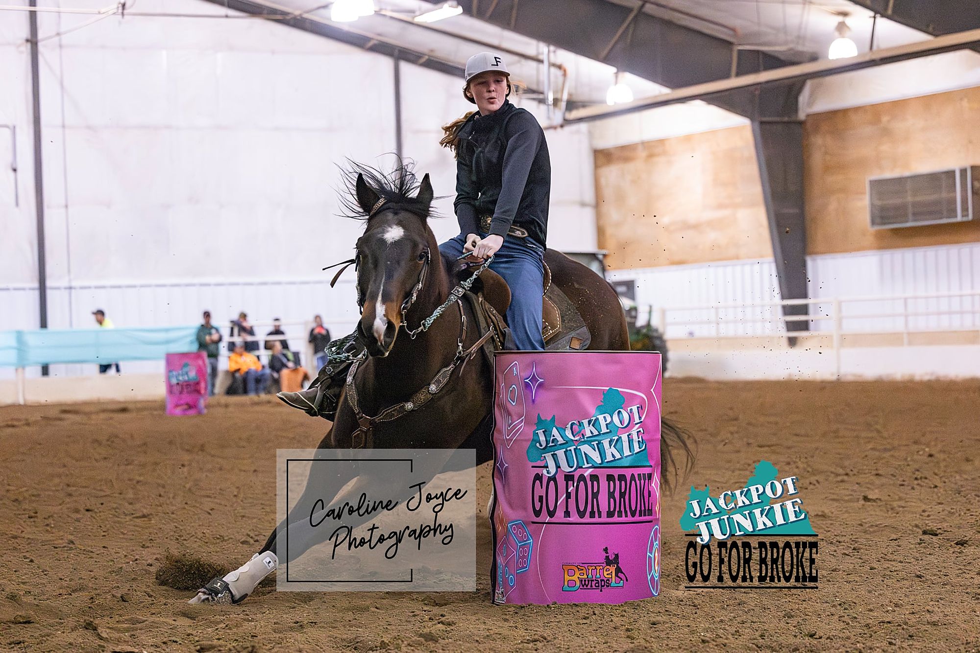 Barrel racing action