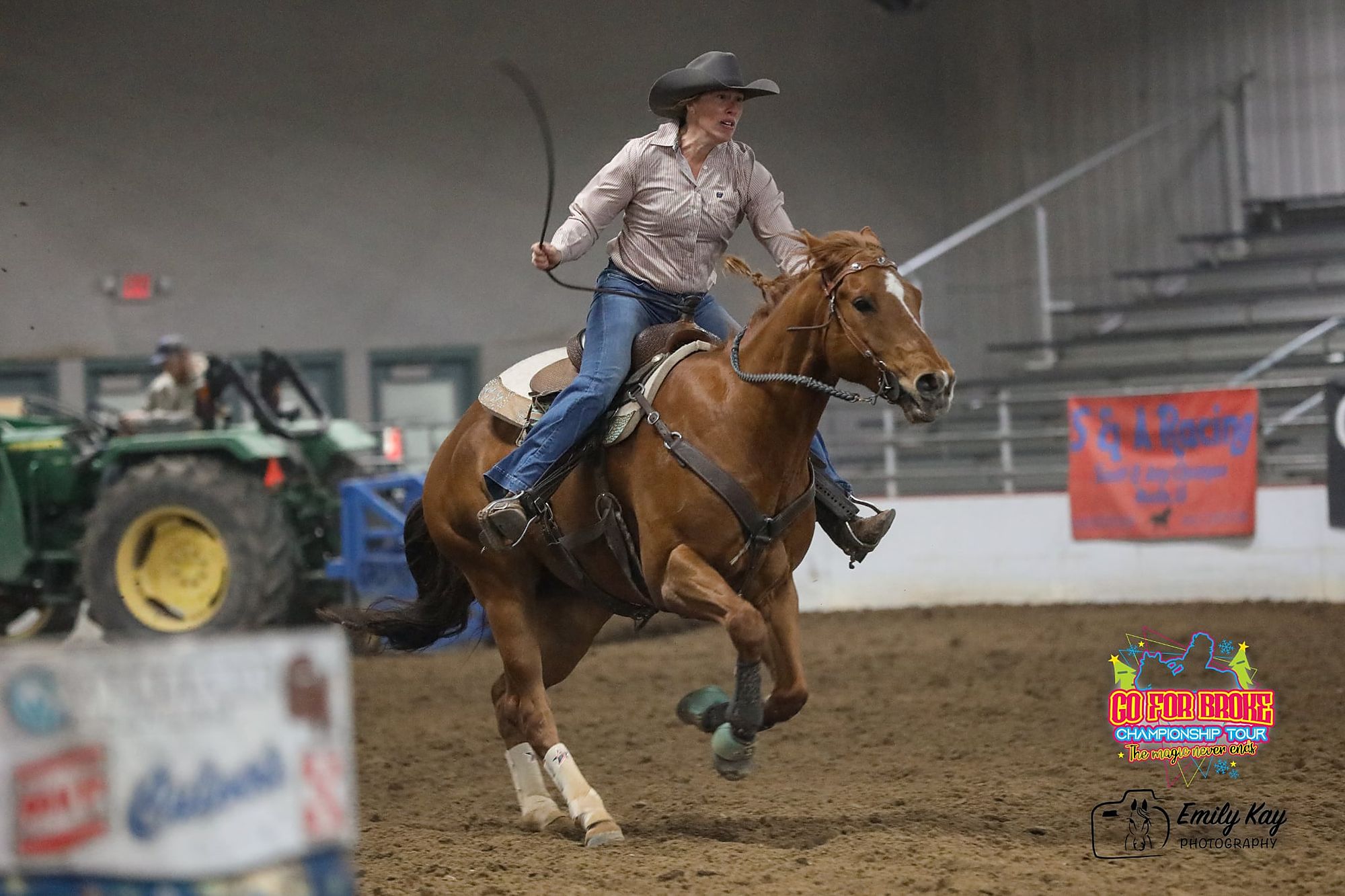 Barrel racing action