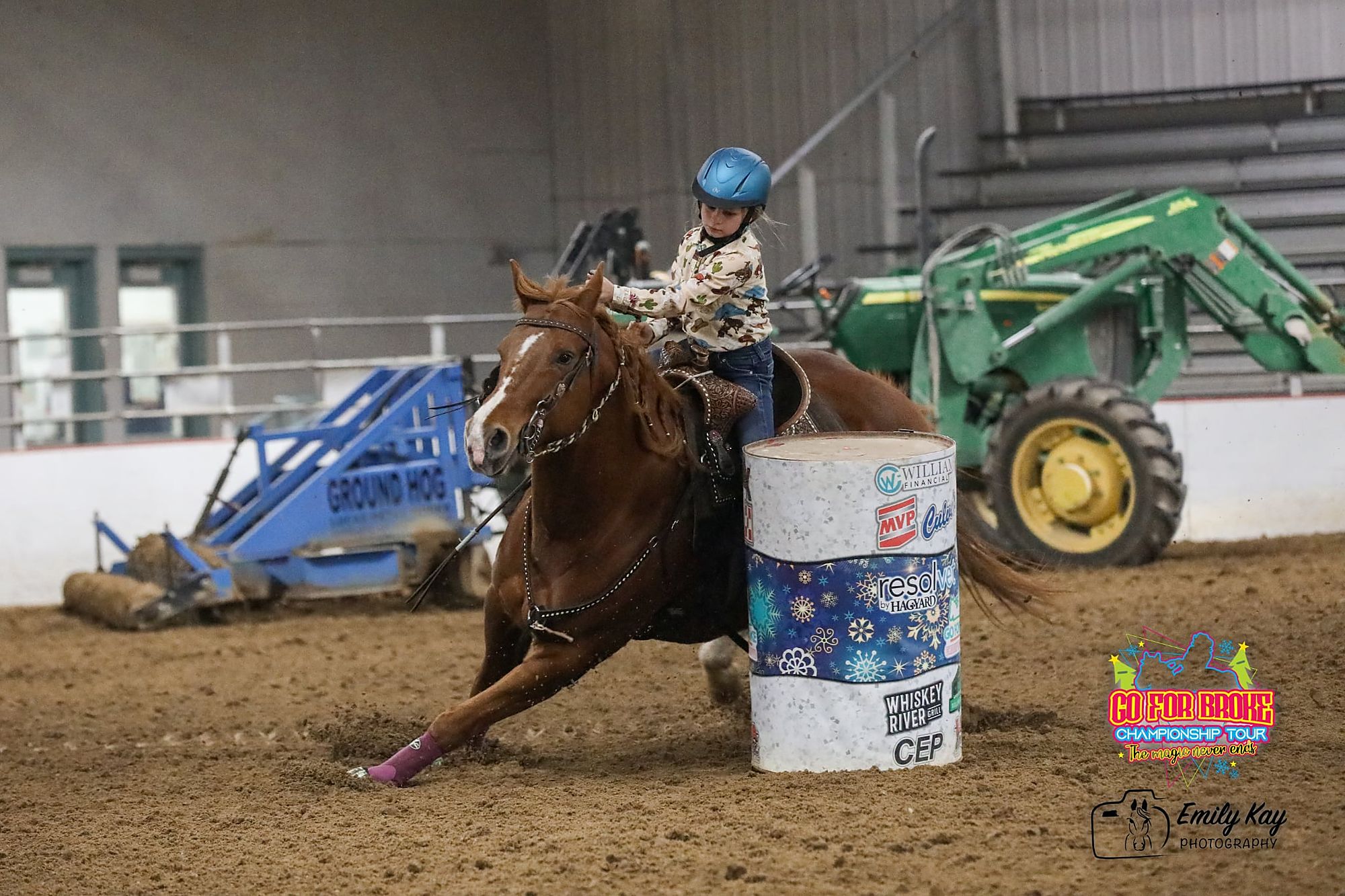 Barrel racing action